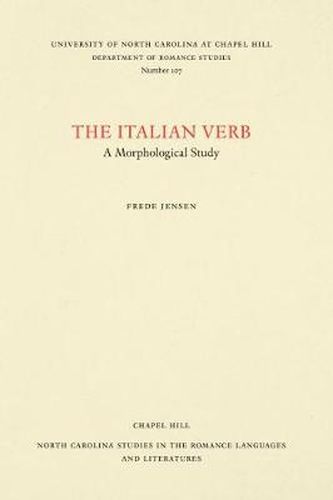 Cover image for The Italian Verb: A Morphological Study