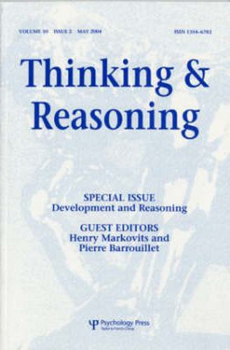 Cover image for Development and Reasoning: A Special Issue of Thinking and Reasoning