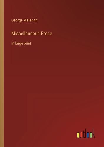 Cover image for Miscellaneous Prose