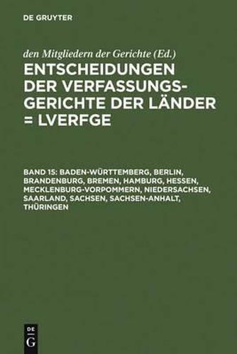 Cover image for Baden-Wurttemberg, Berlin, Brandenburg, Bremen, Hamburg, Hessen, Mecklenburg-Vorpommern, Niedersachsen, Saarland, Sachsen, Sachsen-Anhalt, Thuringen: 1.1. bis 31.12.2004