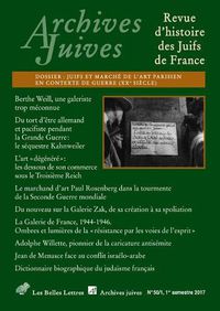 Cover image for Archives Juives N50/1: Juifs Et Marche de l'Art Parisien En Contexte de Guerre (Xxe Siecle)