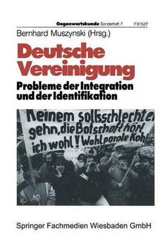 Cover image for Deutsche Vereinigung Probleme Der Integration Und Der Identifikation