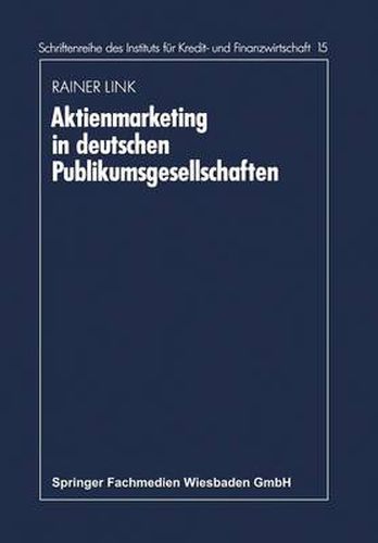 Cover image for Aktienmarketing in Deutschen Publikumsgesellschaften