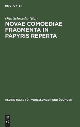 Cover image for Novae Comoediae Fragmenta in Papyris Reperta: Exceptis Menandreis