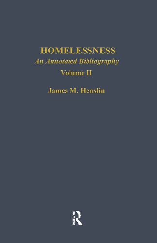 Cover image for Homelessness: An Annotated Bibliography