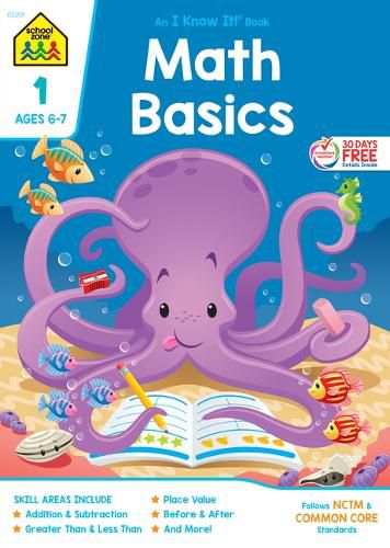 Cover image for School Zone Math Basics Grade 1 Workbook