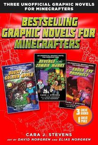 Cover image for Bestselling Graphic Novels for Minecrafters (Box Set): Includes Quest for the Golden Apple (Book 1), Revenge of the Zombie Monks (Book 2), and The Ender Eye Prophecy (Book 3)