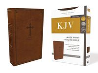 Cover image for KJV, Thinline Bible, Large Print, Leathersoft, Brown, Red Letter, Comfort Print: Holy Bible, King James Version