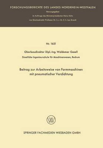 Cover image for Beitrag Zur Arbeitsweise Von Formmaschinen Mit Pneumatischer Verdichtung