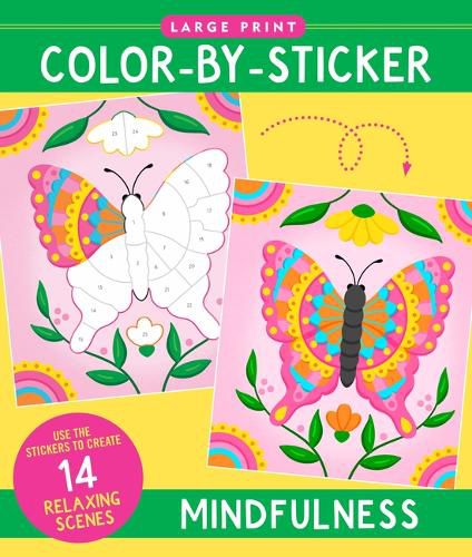 Cover image for Mindfulness Large Print Color-By-Sticker Book