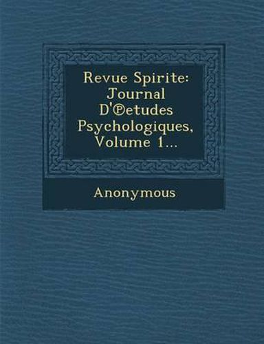 Cover image for Revue Spirite
