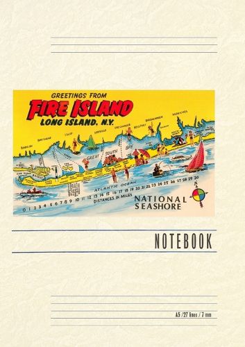 Cover image for Vintage Lined Notebook Greetings from Fire Island, Long Island, New York