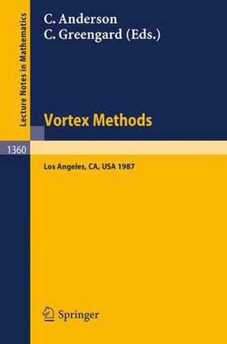 Cover image for Vortex Methods: Proceedings of the U.C.L.A. Workshop, held in Los Angeles, May 20-22, 1987