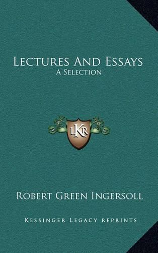 Cover image for Lectures and Essays: A Selection