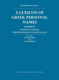 Cover image for Lexicon of Greek Personal Names