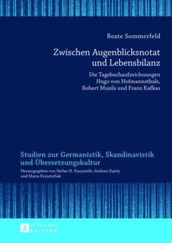 Zwischen Augenblicksnotat Und Lebensbilanz: Die Tagebuchaufzeichnungen Hugo Von Hofmannsthals, Robert Musils Und Franz Kafkas