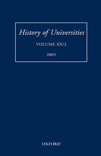 Cover image for History of Universities: Volume XX/2 2005