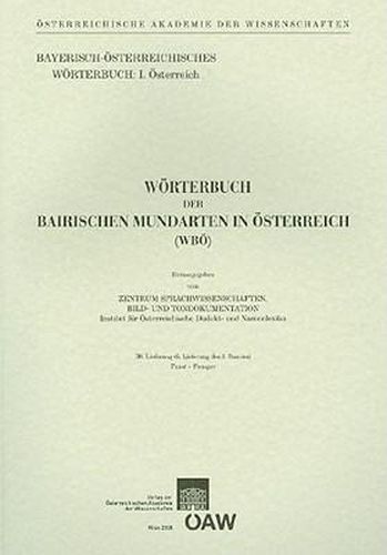 Cover image for Worterbuch Der Bairischen Mundarten in Osterreich (Wbo): Tunst - Twasper