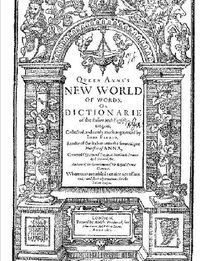 Cover image for Florio's Italian English Dictionary of 1611