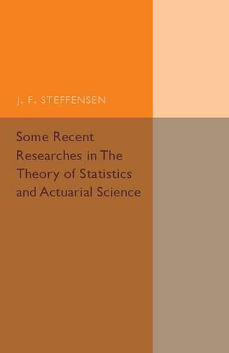 Cover image for Some Recent Researches in the Theory of Statistics and Actuarial Science