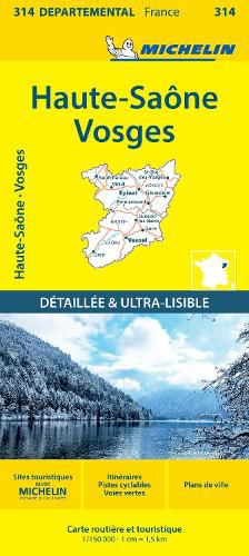 Haute-Saone Vosges - Michelin Local Map 314