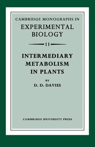 Cover image for Intermediary Metabolism in Plants