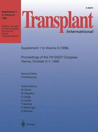 Cover image for Transplant International: Proceedings of the 7th Congress of the European Society for Organ Transplantation Vienna, October 3-7, 1995