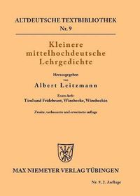 Cover image for Kleinere mittelhochdeutsche Lehrgedichte