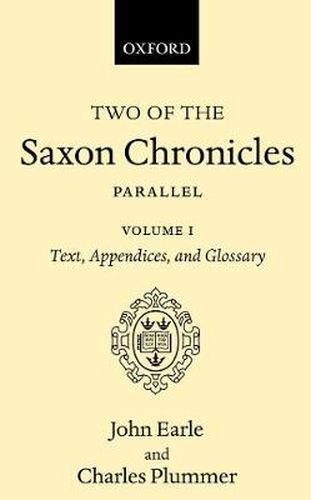 Cover image for Two Saxon Chronicles Volume 1