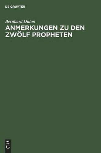 Cover image for Anmerkungen zu den zwoelf Propheten