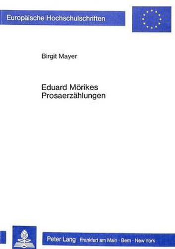 Cover image for Eduard Moerikes Prosaerzaehlungen