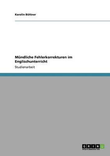 Cover image for Mundliche Fehlerkorrekturen Im Englischunterricht