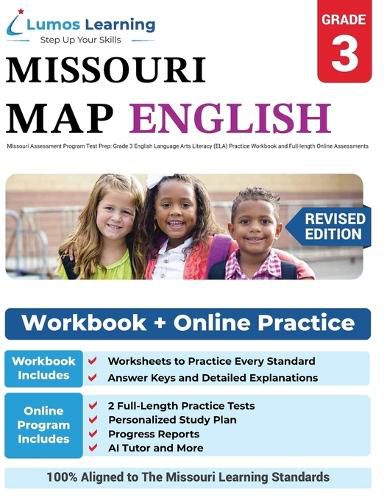 Cover image for Missouri Assessment Program Test Prep: Grade 3 English Language Arts Literacy (ELA) Practice Workbook and Full-length Online Assessments: MAP Study Guide