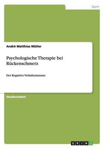 Cover image for Psychologische Therapie bei Ruckenschmerz: Der Kognitive Verhaltensansatz