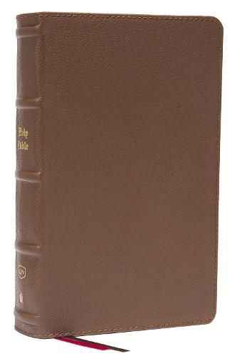 KJV, Personal Size Large Print Single-Column Reference Bible, Genuine Leather, Brown, Red Letter, Comfort Print: Holy Bible, King James Version