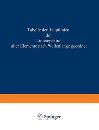 Cover image for Tabelle Der Hauptlinien Der Linienspektre Aller Elemente Nach Wellenlange Geordnet