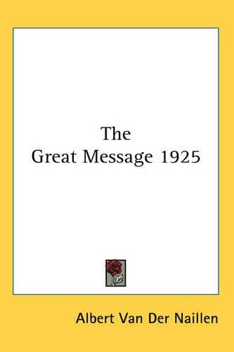 The Great Message 1925