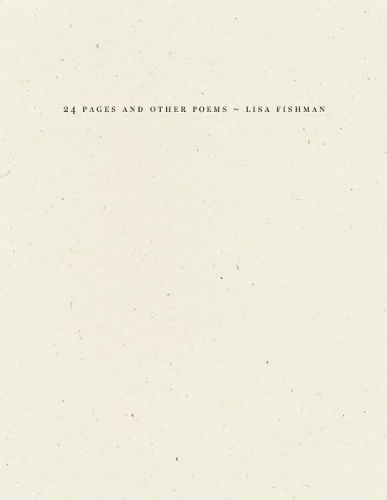 Cover image for 24 Pages and other poems