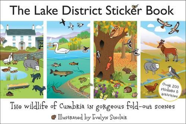 Cover image for The Lake District Sticker Book: The Wildlife of Cumbria in Gorgeous Fold-Out Scenes