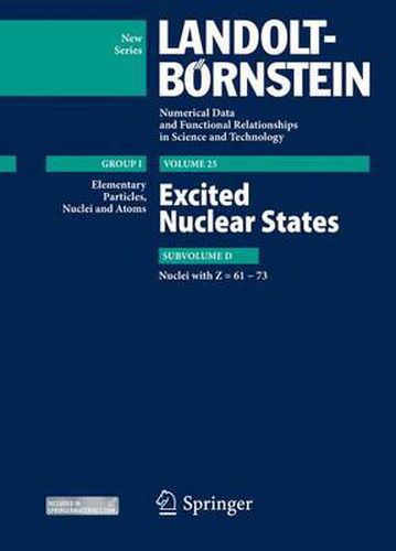 Cover image for Excited Nuclear States - Nuclei with Z = 61-73.