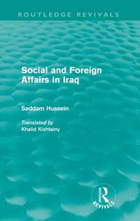 Cover image for Social and Foreign Affairs in Iraq (Routledge Revivals)