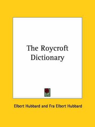 Cover image for The Roycroft Dictionary