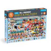 Cover image for All Aboard! Train Station 64 Piece Search & Find Puzzle