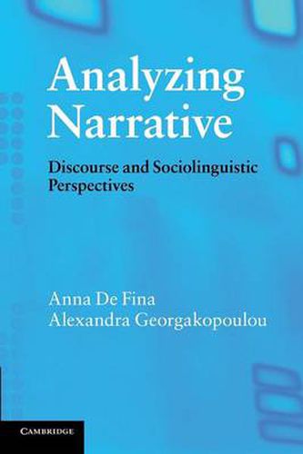 Cover image for Analyzing Narrative: Discourse and Sociolinguistic Perspectives