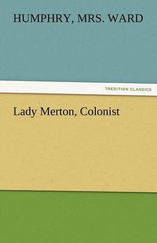 Cover image for Lady Merton, Colonist