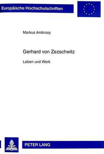 Cover image for Gerhard Von Zezschwitz: Leben Und Werk