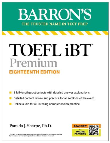 Cover image for TOEFL iBT Premium with 8 Practice Tests + Online Audio, Eighteenth Edition