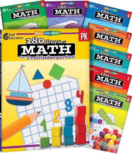 Cover image for 180 Days (TM): Math PK-6: 8-Book Set