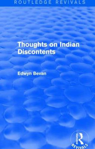 Cover image for Thoughts on Indian Discontents (Routledge Revivals)