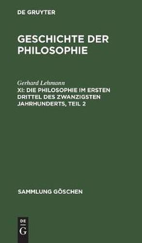 Cover image for Die Philosophie im ersten Drittel des zwanzigsten Jahrhunderts, Teil 2